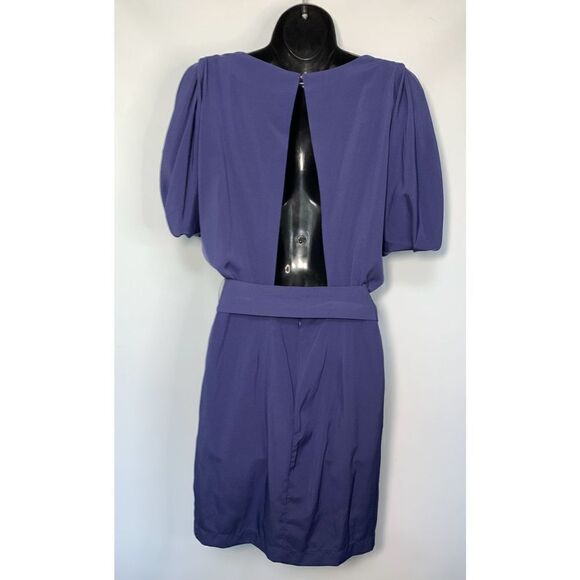 C. Luce Short Cold Shoulder Tie Waist Cut Out Back Mini Dress Blue Size Small - Picture 3 of 9